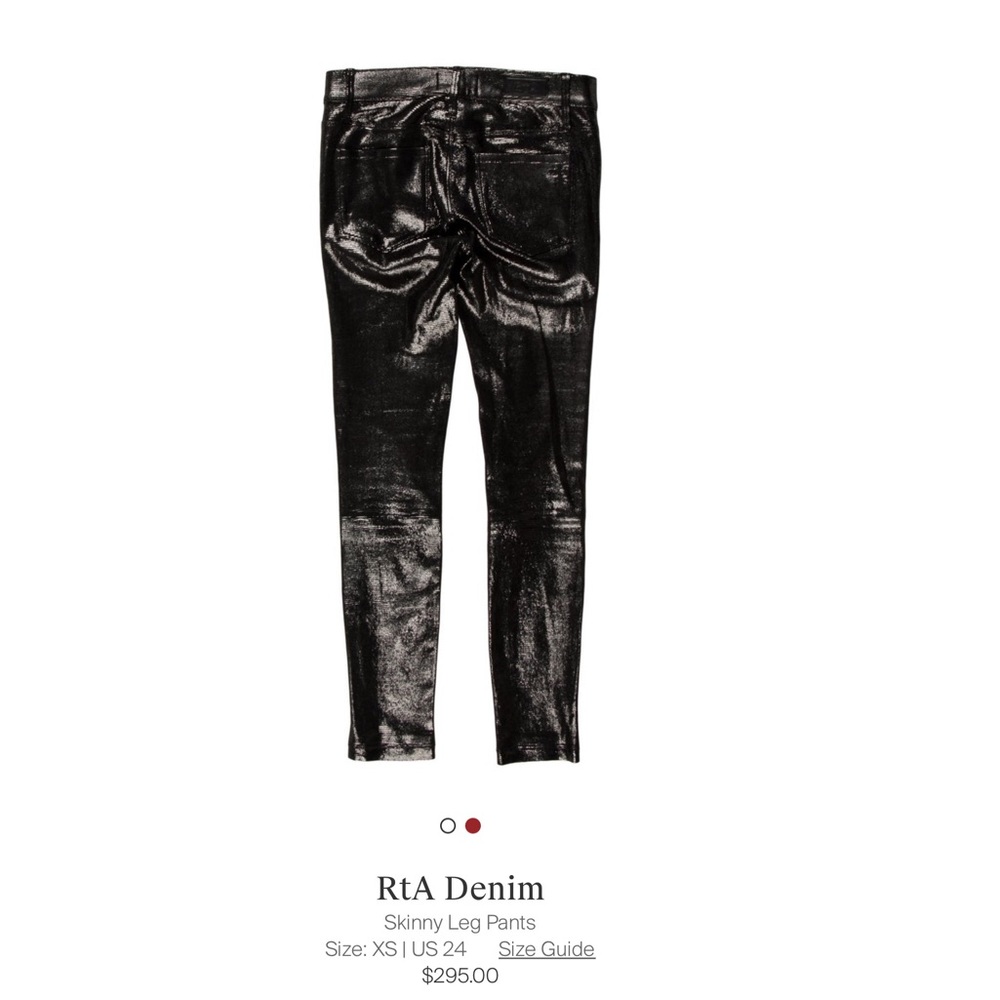 RTA DENIM SHINY LAMB LEATHER PANTS! - Picture 3 of 5